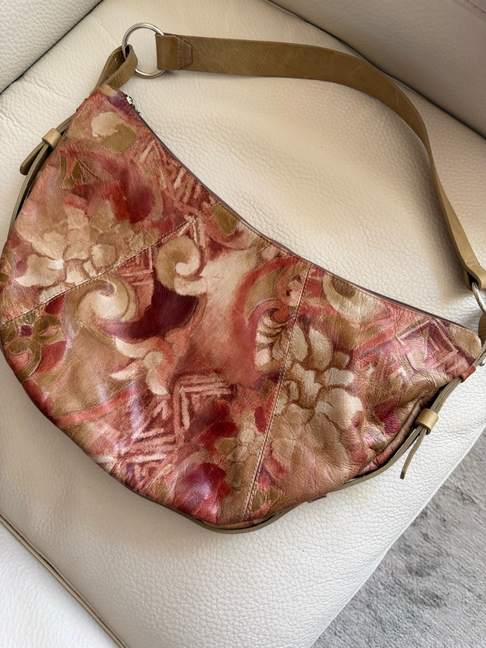 Fall Floral Pattern Leather Shoulder Bag